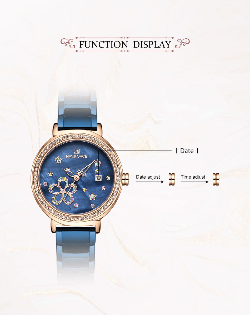 NAVIFORCE NF5016 Women Casual Fashion Mesh Band Quartz Watch | BigBuy360 - bigbuy360.vn