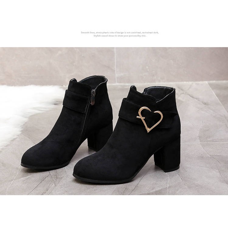 Giày bốt nữ cổ thấp giày boots nữ chất da lộn mềm mịn dễ phối đồ | BigBuy360 - bigbuy360.vn