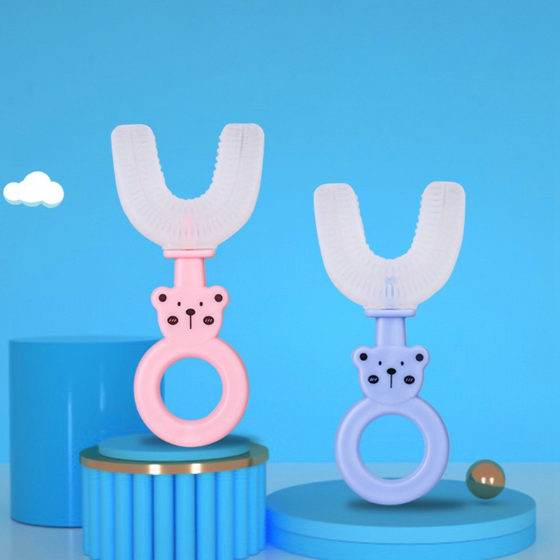 Bàn chải đánh răng silicone hình chữ U 360 độ dành cho trẻ em 2-6 tuổi