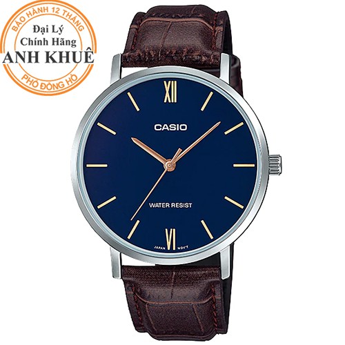 Đồng hồ nam dây da Casio Anh Khuê MTP-VT01L-2BUDF