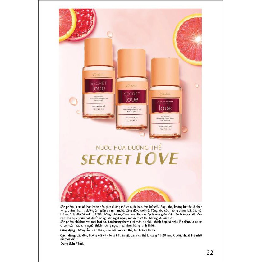 Nước hoa dưỡng thể Secret Love Cénota, nước hoa dưỡng thể dưỡng ẩm cho da | BigBuy360 - bigbuy360.vn