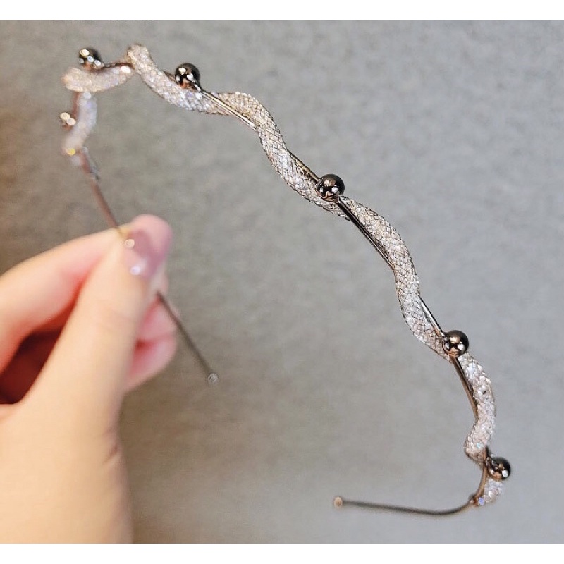 Cài tóc phong cách hàn quốc cho nữ, băng đô dễ thương đính ngọc