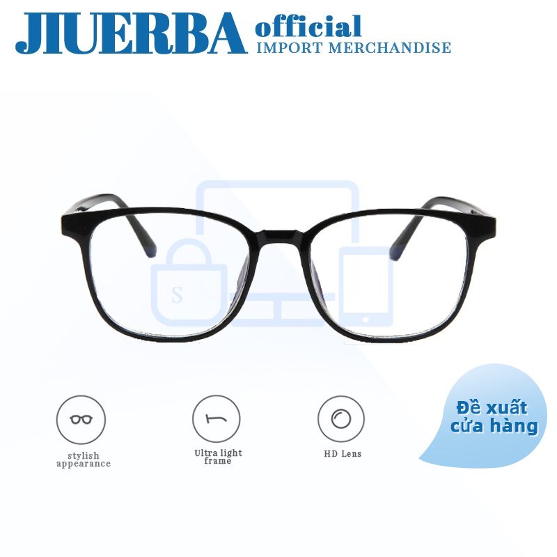 Mắt kính JIUERBA gọng vuông chống bức xạ/ánh sáng xanh thời trang cổ điển dành cho nam và nữ