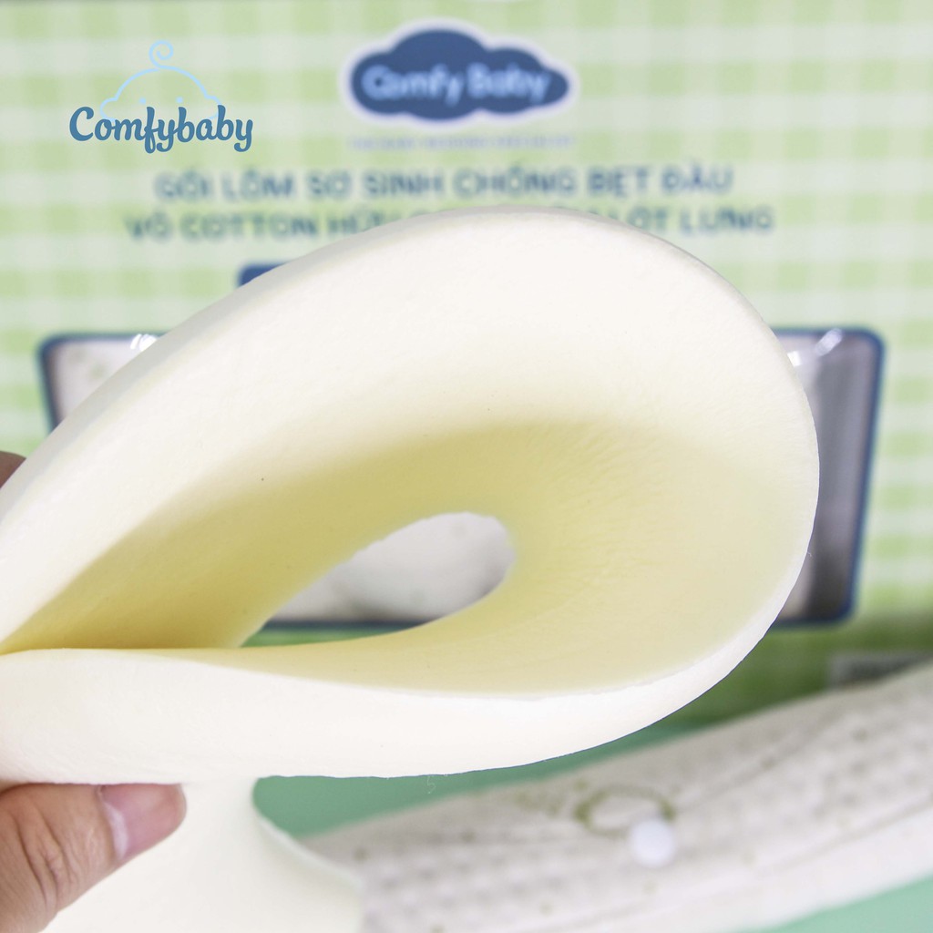 Gối lõm chống bẹt đầu cho bé sơ sinh kiêm kê tay cho bé bú - Air mesh siêu Bamboo siêu thoáng kháng khuẩn Comfybaby- N04