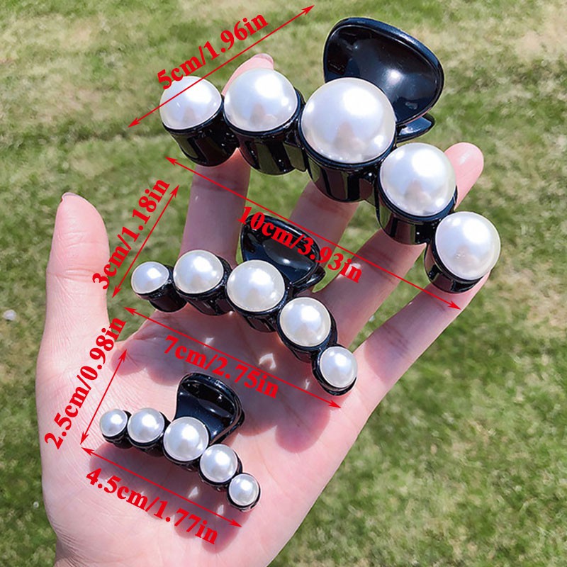 Kẹp gắp tóc đính ngọc trai nhân tạo họa tiết hình học thời trang cho nữ