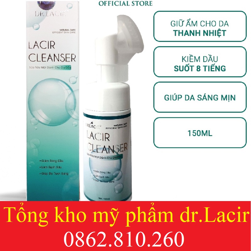 Sữa Rửa Mặt Bạc Hà kiềm dầu Lacir Cleanser của Dr.lacir