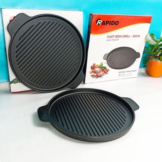 (sỉ=lẻ) CHẢO GANG, CHẢO NƯỚNG THỊT RAPIDO SIZE 26CM - DÙNG CHO MỌI LOẠI BẾP