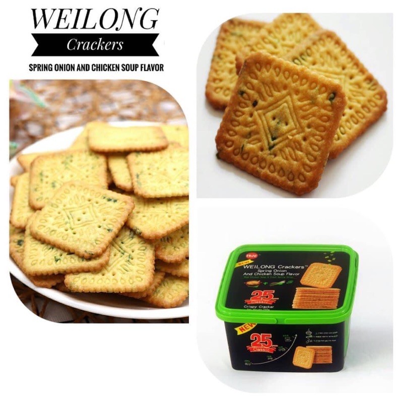 Bánh quy súp gà hành lá Weilong 180 (2 loại)