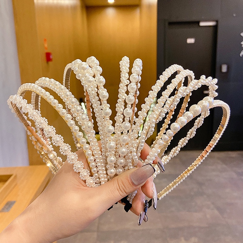 Cài tóc đính ngọc trai nhân tạo đơn giản phong cách Hàn Quốc ngọt ngào