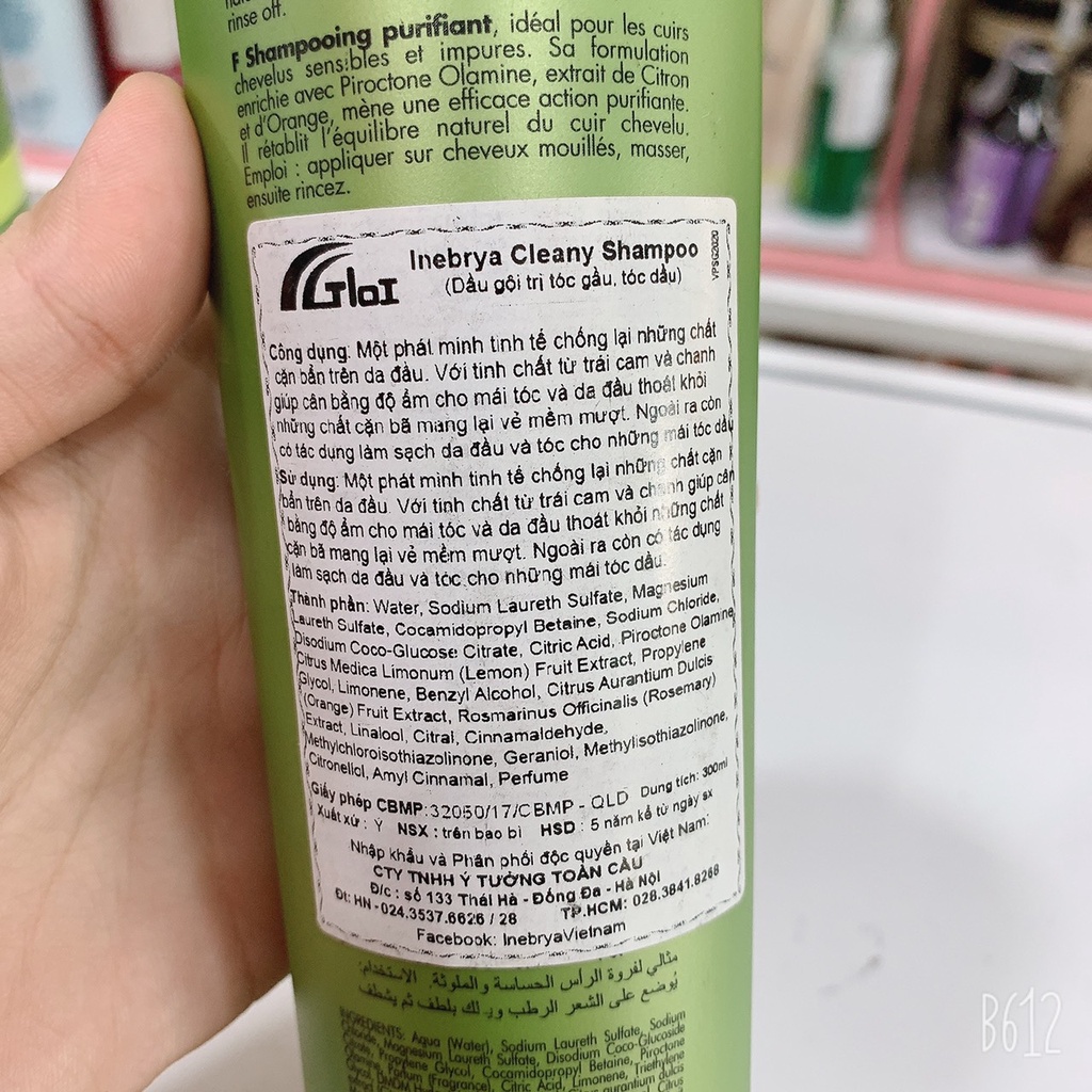 [INEBRYA] Dầu gội dành cho tóc gầu, tóc dầu Inebrya Ice Cream Cleany Shampoo 300ML/ 1000ml