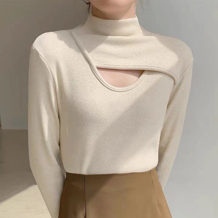 Áo thun dài tay cổ lọ dáng ôm thời trang Hàn Quốc