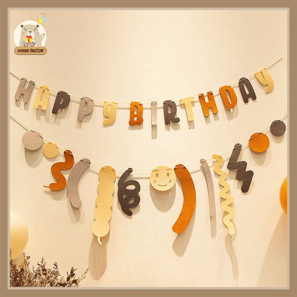 Dây Happy birthday trang trí sinh nhật phong cách Hàn Quốc