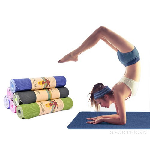 Thảm yoga 2 lớp hoa văn loại xịn