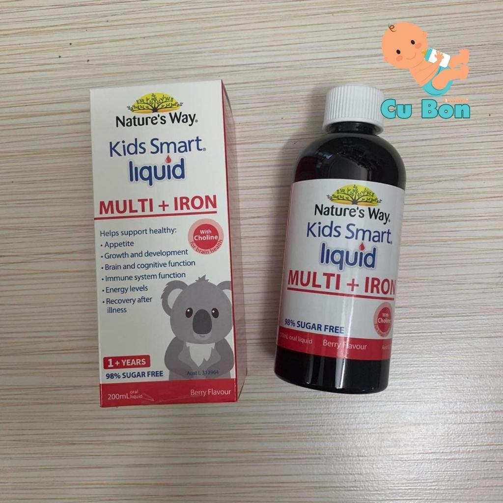 Sắt nước cho bé trên 1 tuổi Nature's Way Kids Smart Liquid Multi + Iron 200ml của Úc