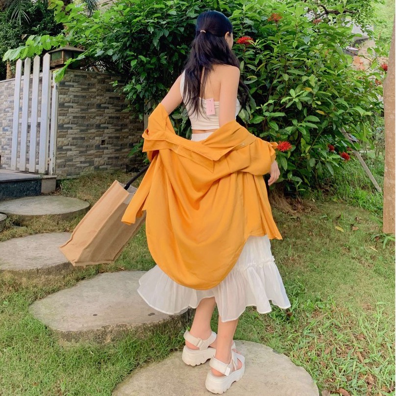 Áo sơ mi lụa nữ dài tay siêu mát, freesize, thiết kế T-Ju basic thanh lịch công sở (áo Linh Anh) | BigBuy360 - bigbuy360.vn