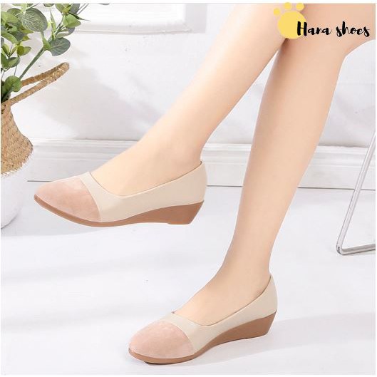 Hình thật - Giày búp bê nữ đế xuồng 3cm da mềm xinh xắn OD7