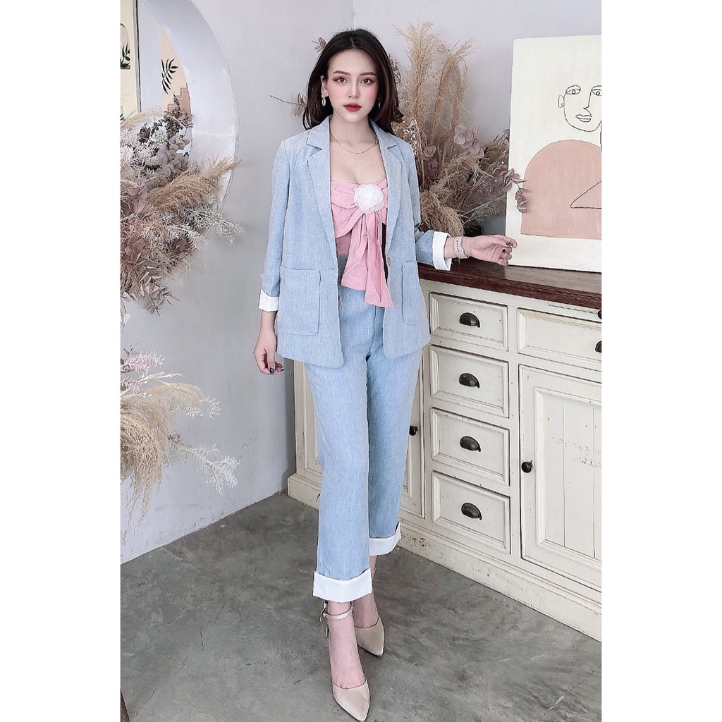 [Mã FAMALLT5 giảm 15% đơn 150k] Áo vest dài túi ốp phối tay - 20Again | BigBuy360 - bigbuy360.vn