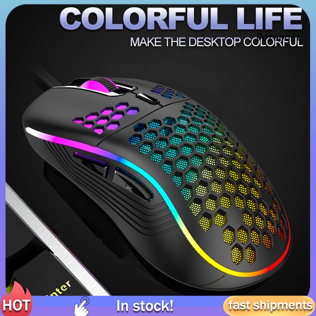 Chuột Chơi Game D011 7200DPI 125-1000Hz Thiết Kế Tổ Ong Có Thể Lập Trình Cho Máy Tính D011