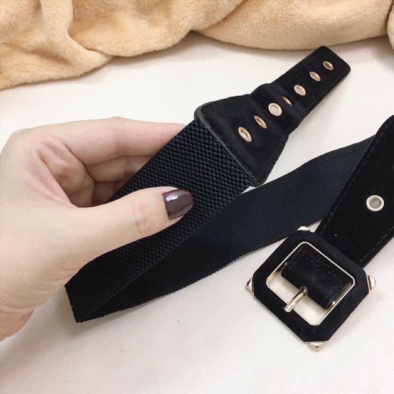 Đai váy nhung lỗ bản víp hot girl phong cách hàn quốc