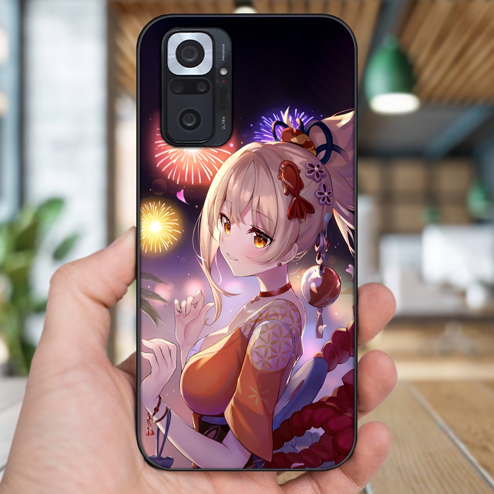Ốp lưng Xiaomi Redmi Note 10 Pro viền đen in hình Yoimiya Genshin Impact