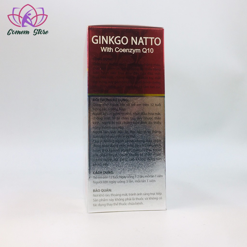 HOẠT HUYẾT DƯỠNG NÃO BRAIN GINKGO NATTO 100 Viên