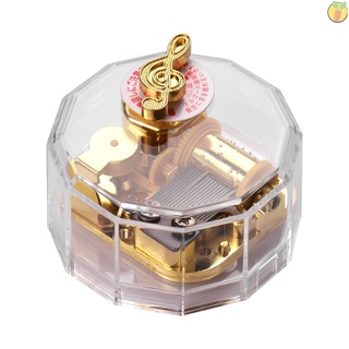 Hộp nhạc hình bát giác bằng acrylic trong suốt xoay được dùng làm quà tặng