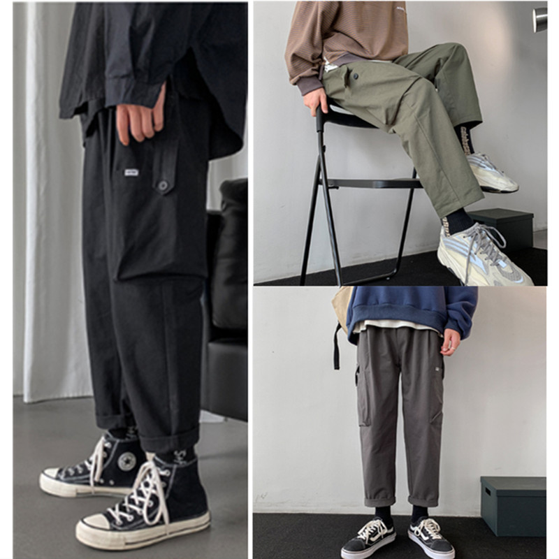 【ALEJIA】Hong Kong Wind Straight Cargo Pants Men's Korean Fashion Loose Casual Pants Summer Thin Joker Pants Male Student