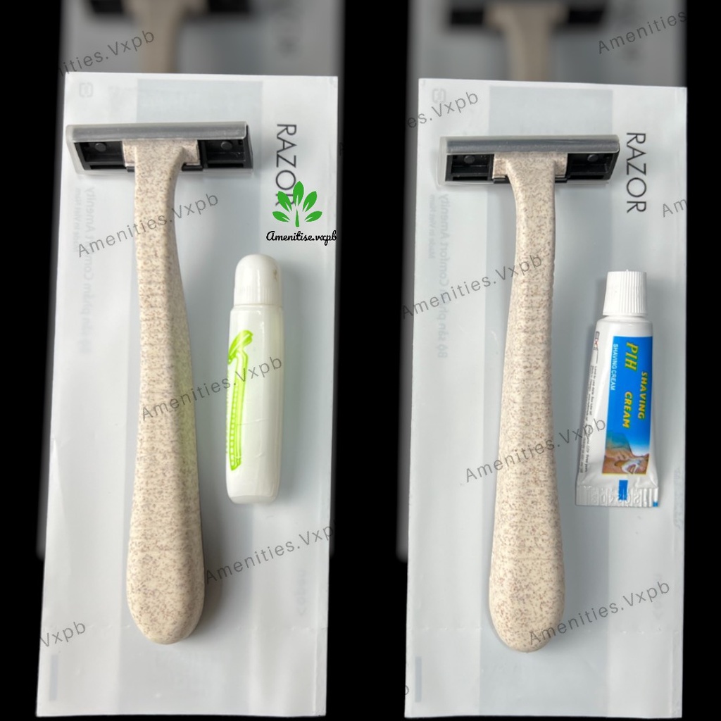 [100] dao cạo râu lúa mạch vỏ túi trắng sữa cho khách sạn, homestay, homestay, villa... (có nhận in logo,thông tin)