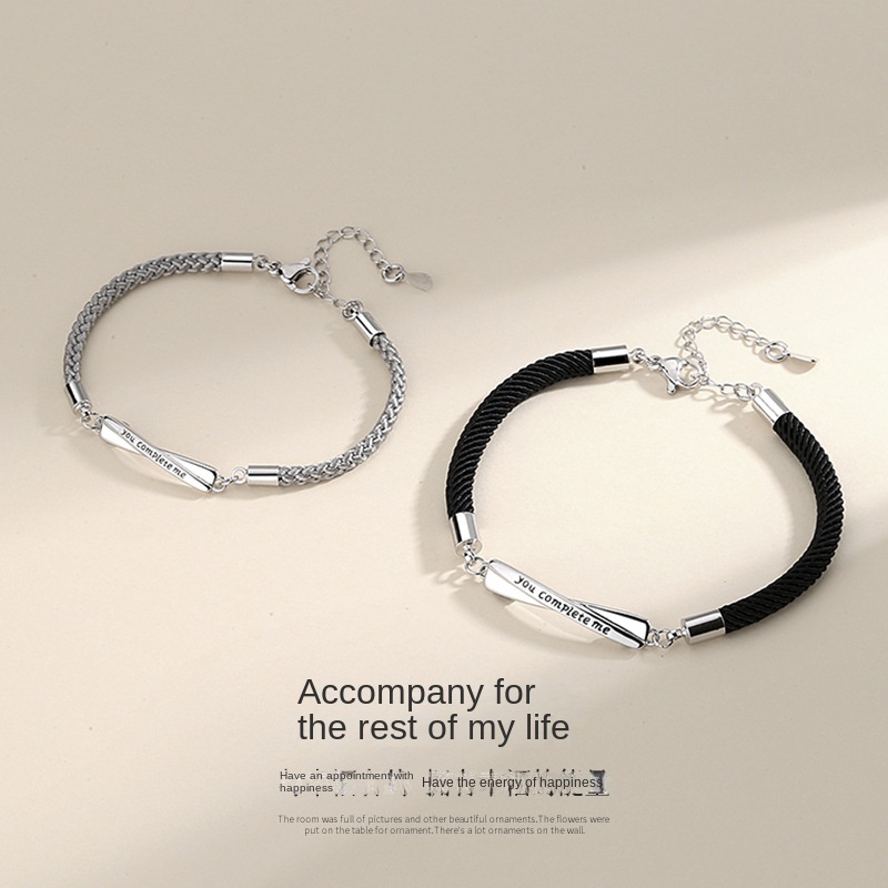 Vòng Tay Cặp Đôi In Chữ Tiếng Anh Thời Trang Mới