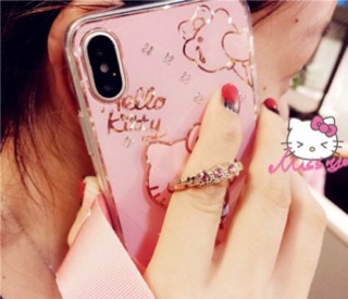 Ốp Hello Kitty kèm iring và dây đeo