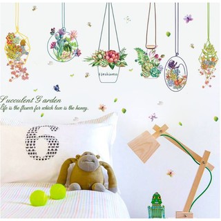 DECAL DÁN TƯỜNG GIỎ HOA VÀ XE ĐẠP XANH