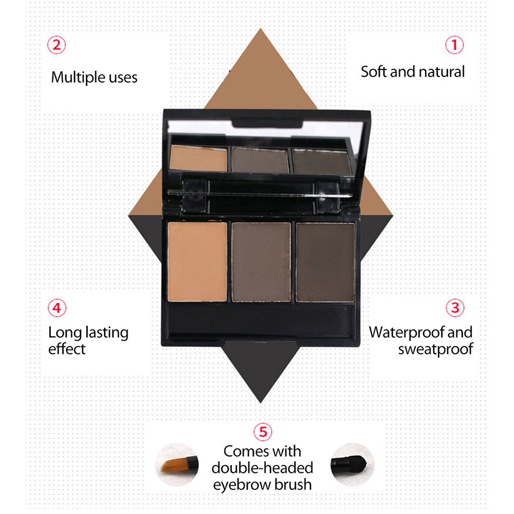 (Hàng Mới Về) Phấn Trang Điểm Lông Mày Huadi Không Thấm Nước Và Mồ Hôi Có Cọ Trang Điểm Tiện Dụng | BigBuy360 - bigbuy360.vn