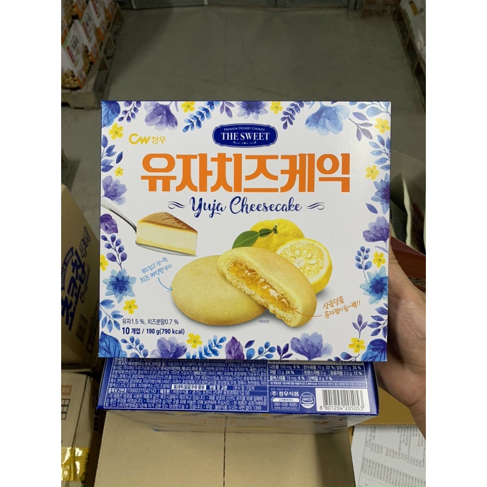 (Hộp 10 cái) Bánh Phô Mai Qủa Thanh Yên Yuja Cheesecake 190g CW - 유자치즈케익 190g