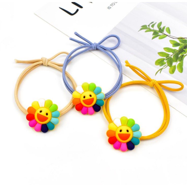 Combo 10 - Thun Cột Tóc Hình Hoa Mặt Trời 7 Màu Dễ Thương Style Hàn Quốc Hot Trend