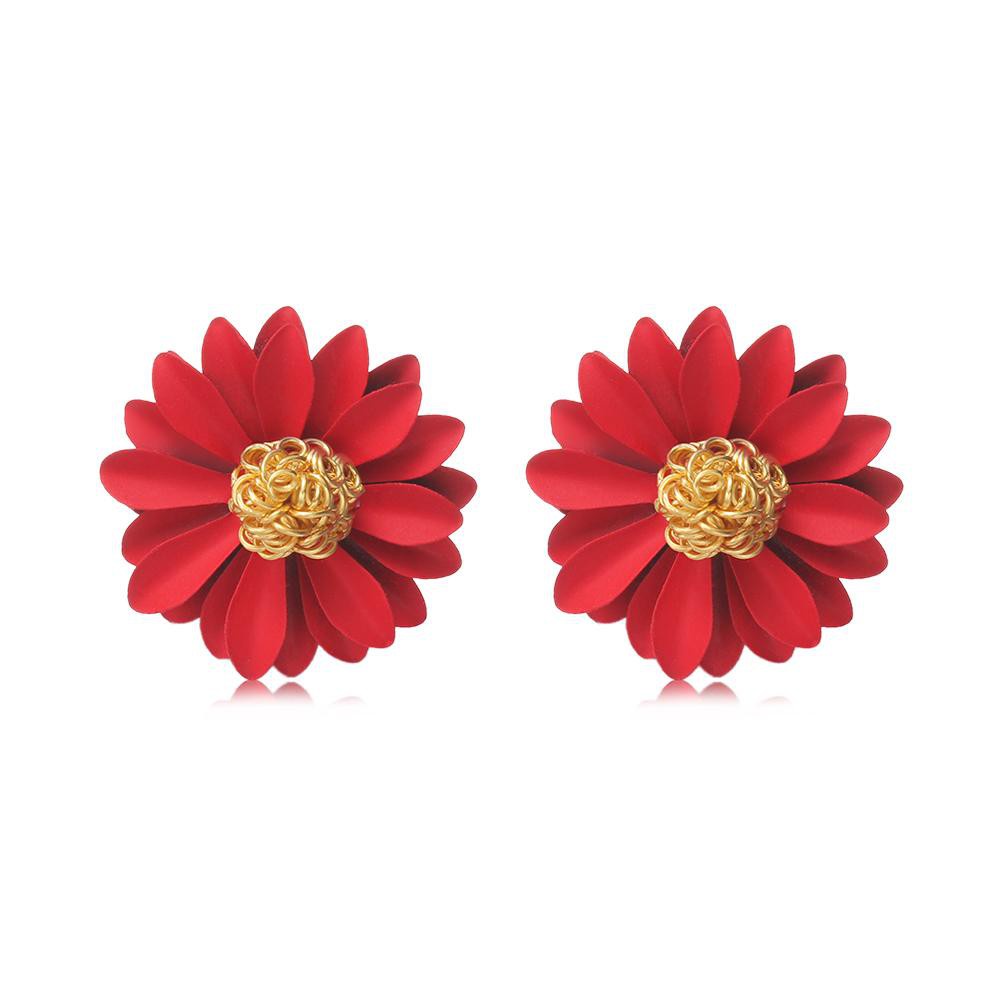 Khuyên Tai Hình Hoa Lớn Nhiều Màu Sắc Phong Cách Hàn Quốc Thanh Lịch Thời Trang Cho Nữ