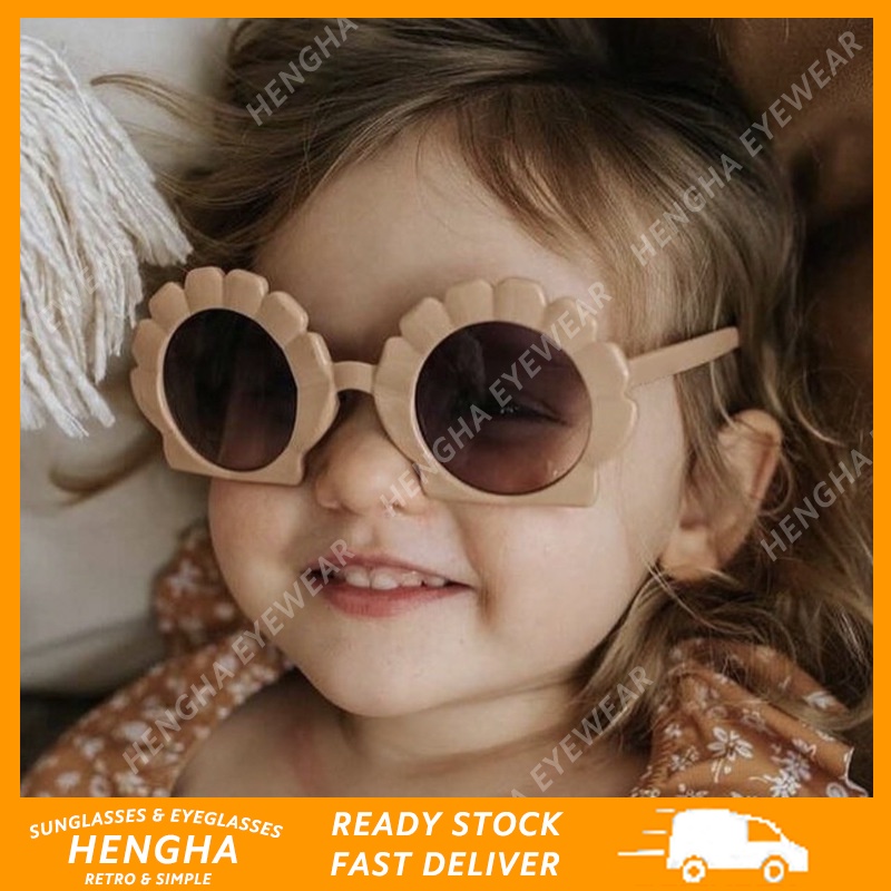 Kính Mát Gọng Vỏ Sò Màu Sắc Kẹo Ngọt Thiết Kế Thời Trang Cho Trẻ Em