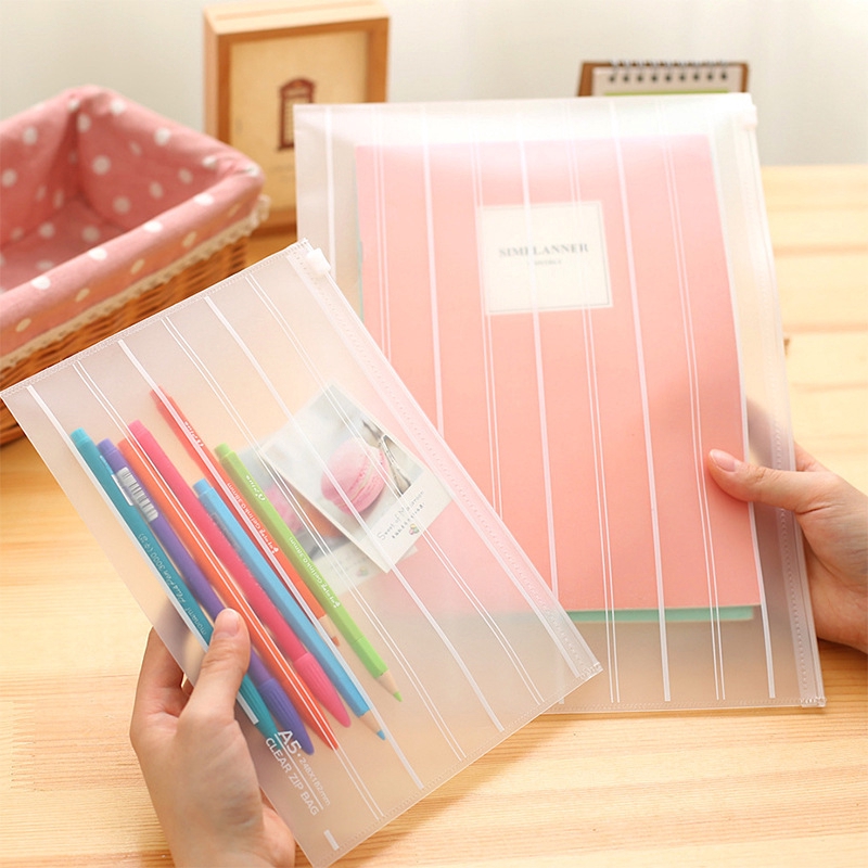 Túi Đựng Tài Liệu Khổ A4 / A5 Trong Suốt Tiện Dụng Cho Học Sinh