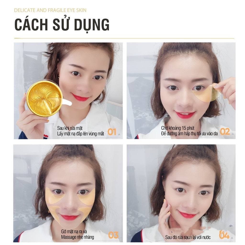 [HỘP 60 MIẾNG] HỘP MẶT NẠ MẮT BIOAQUA dưỡng ẩm làm sáng quầng thâm và ngăn ngừa nếp nhăn LALA
