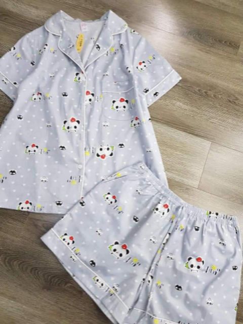 Bộ pijama victoria thô mát họa tiết dư xịn