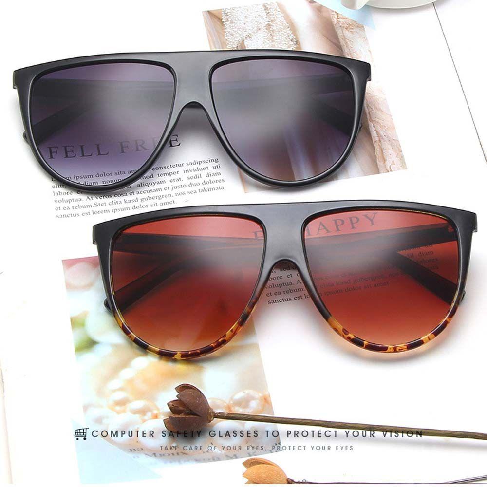 Kính Mát Đen Tròng Lớn In Họa Tiết Da Báo Kiểu Vintage Hàn Quốc Cho Nữ WMES15H