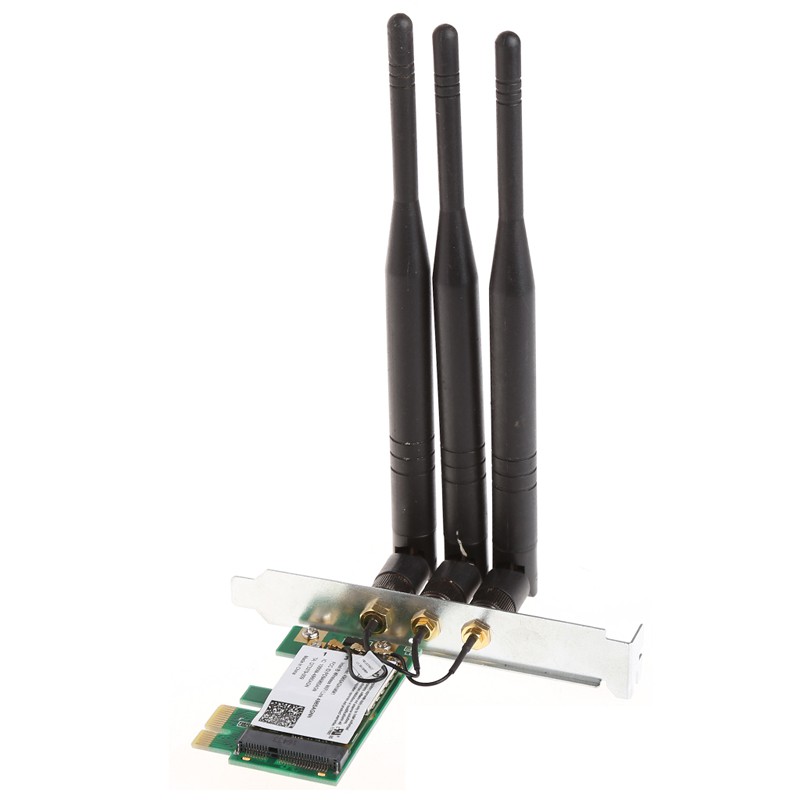 Thẻ Mạng Không Dây Giao Diện PCI-E 1X Để Bàn 2.4/5GHz 300M Băng Tần Kép + 3 Ăng-ten Cho Intel 4965AGN