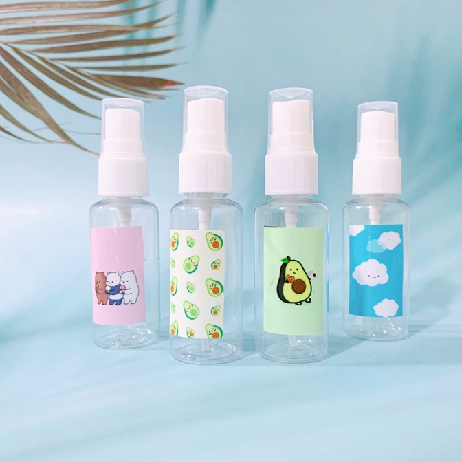 Lọ chiết mỹ phẩm 10ml/20ml/30ml dạng xịt cute chiết nước rửa tay, mỹ phẩm du lịch tiện lợi