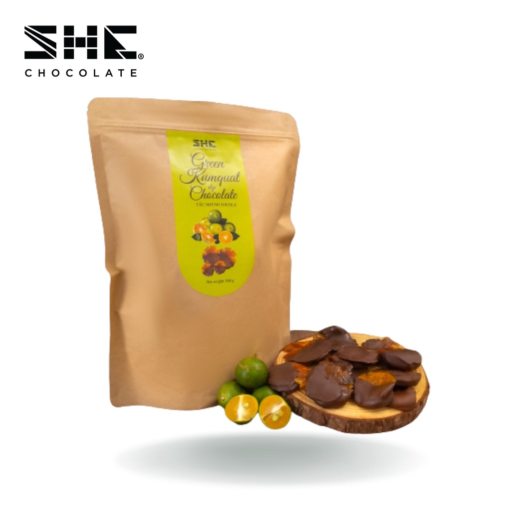 [ SIEU NGON ] Tắc (Quất) nhúng Socola Túi 500gr - SHE Chocolate - Trái cây sấy dẻo và socola cực kỳ ngon và bổ dưỡng.