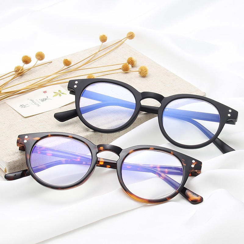 Mắt kính gọng tròn chống ánh sáng xanh thời trang