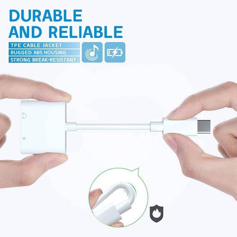 Cáp Chuyển Đổi Âm Thanh type c 2 Trong 1 Sang Cổng usb c Sang jack Cắm 3.5mm + Tai Nghe Sạc Điện Thoại