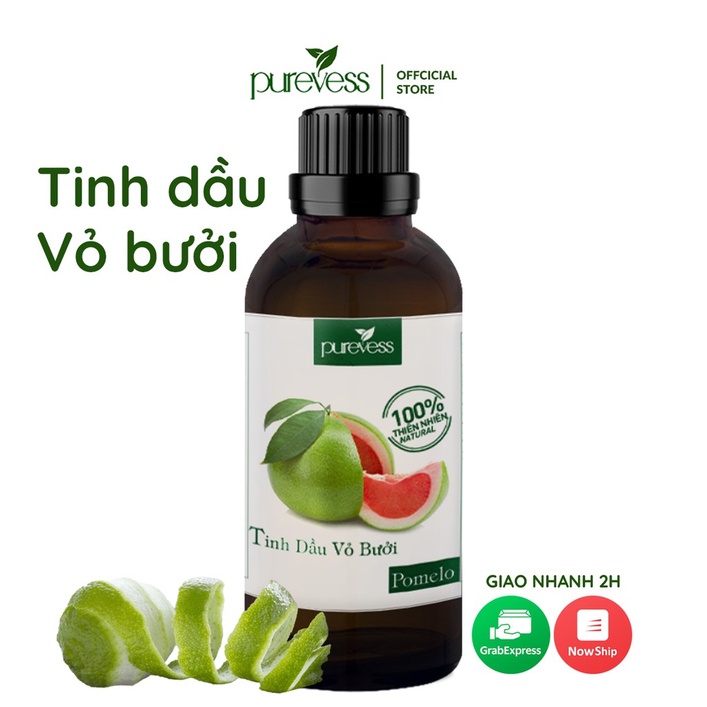 Tinh dầu Vỏ Bưởi giúp giảm tóc gẫy rụng giúp tóc chắc khỏe và bóng mượt + Tặng vỏ khuếch tán PUREVESS 100ml