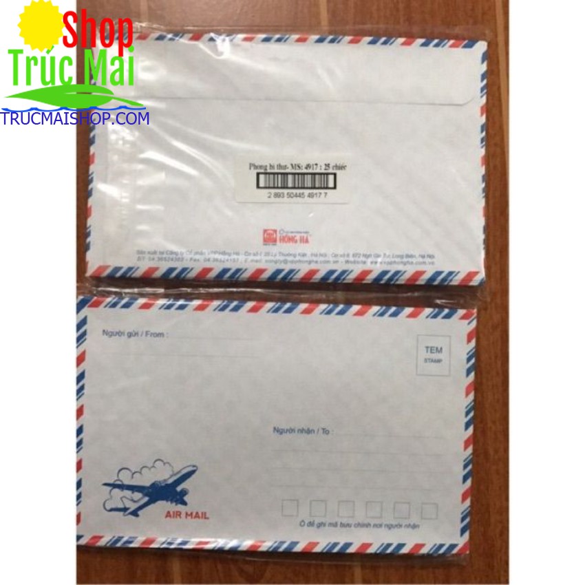 25 chiếc phong bì ,bì thư Hồng hà