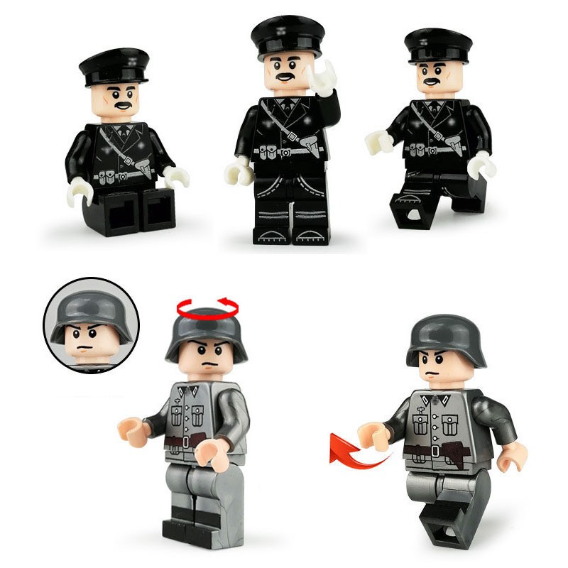 Army WW II minifigures combo 8 nhân vật Lính , sĩ quan , chỉ huy , tướng quân Đức quốc xã