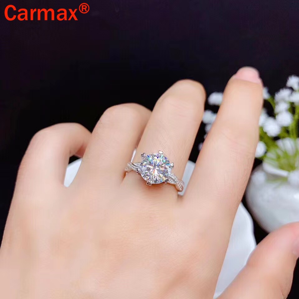 Nhẫn Nữ Họa Tiết Moissanite Thời Trang
