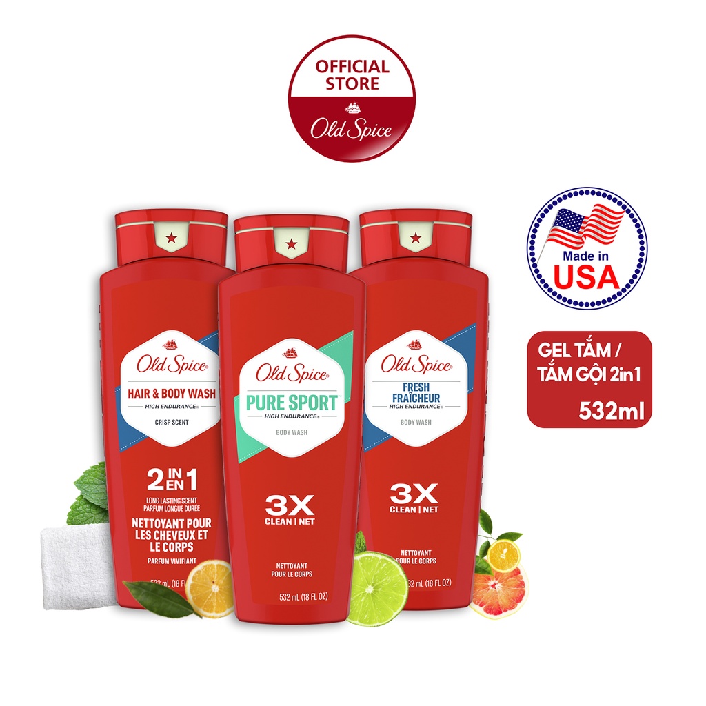 Sữa Tắm Old Spice nhiều mùi hương 532ml/chai